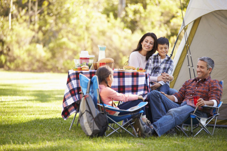 family fishing and camping trip