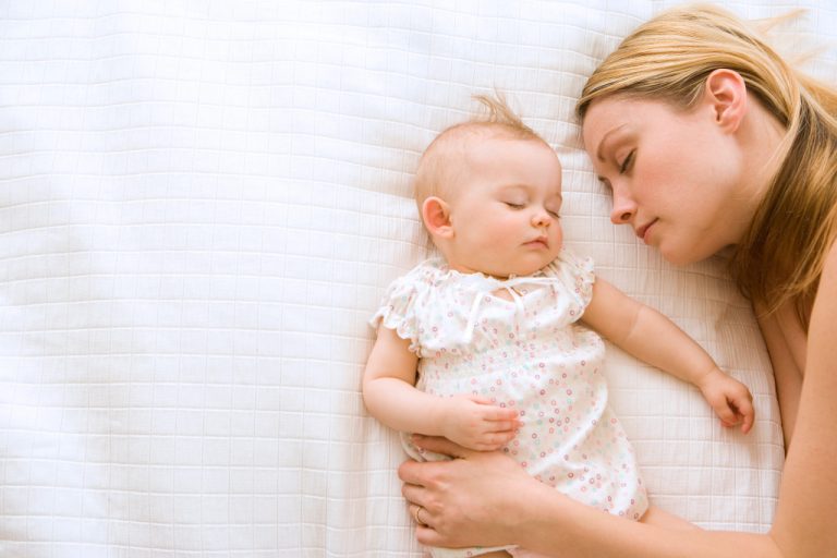 mother and baby sleeping