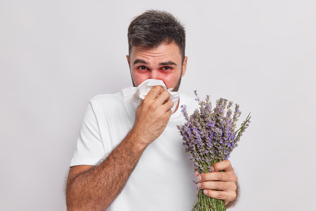 man with allergy